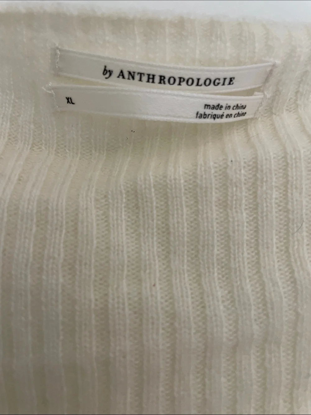 Anthropologie ~ Ivory Swiss Dot Square-Neck Long Sleeve Top
